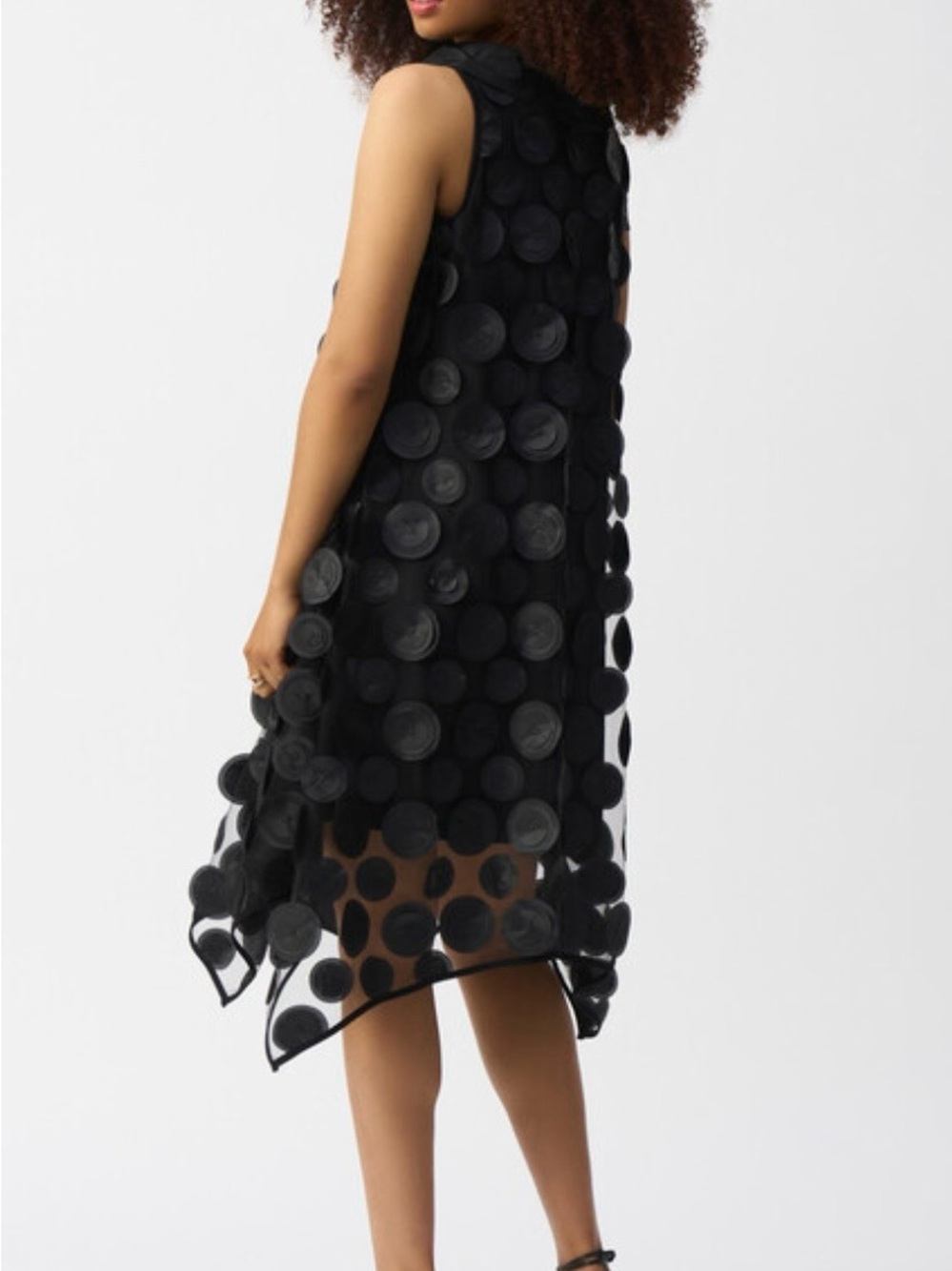 Joseph Ribkoff Black Midi Dress with Circular Appliqués - Picture 5 of 10